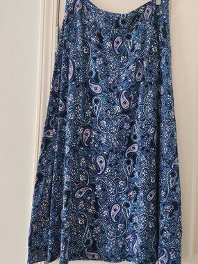 Talbots Paisley A-Line Pull-On Skirt